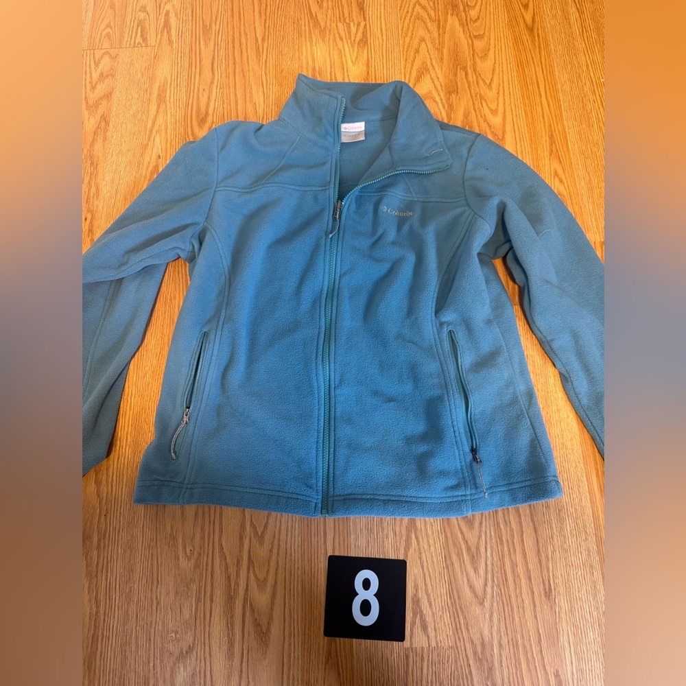 Columbia Blue Ski Jacket Full Zip Stand-Up Collar